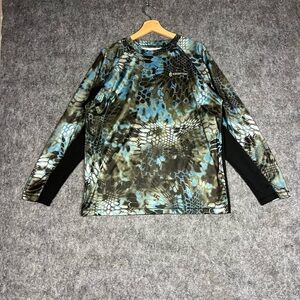 Kryptek Long Sleeve Performance Shirt - Blue/Teal Camo Size Large